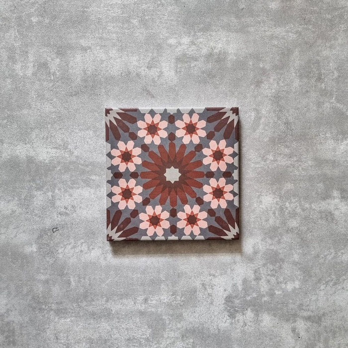 Fizaan Rosso Moroccan Patterned Tiles  20cm x 20cm