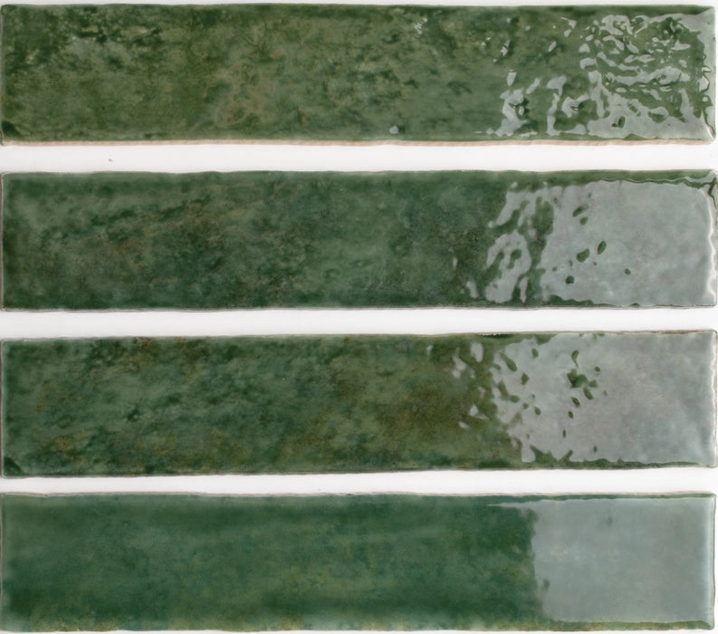 Elazar Brick Tile | Forest Green | Wall Tile | 5cm x 25cm