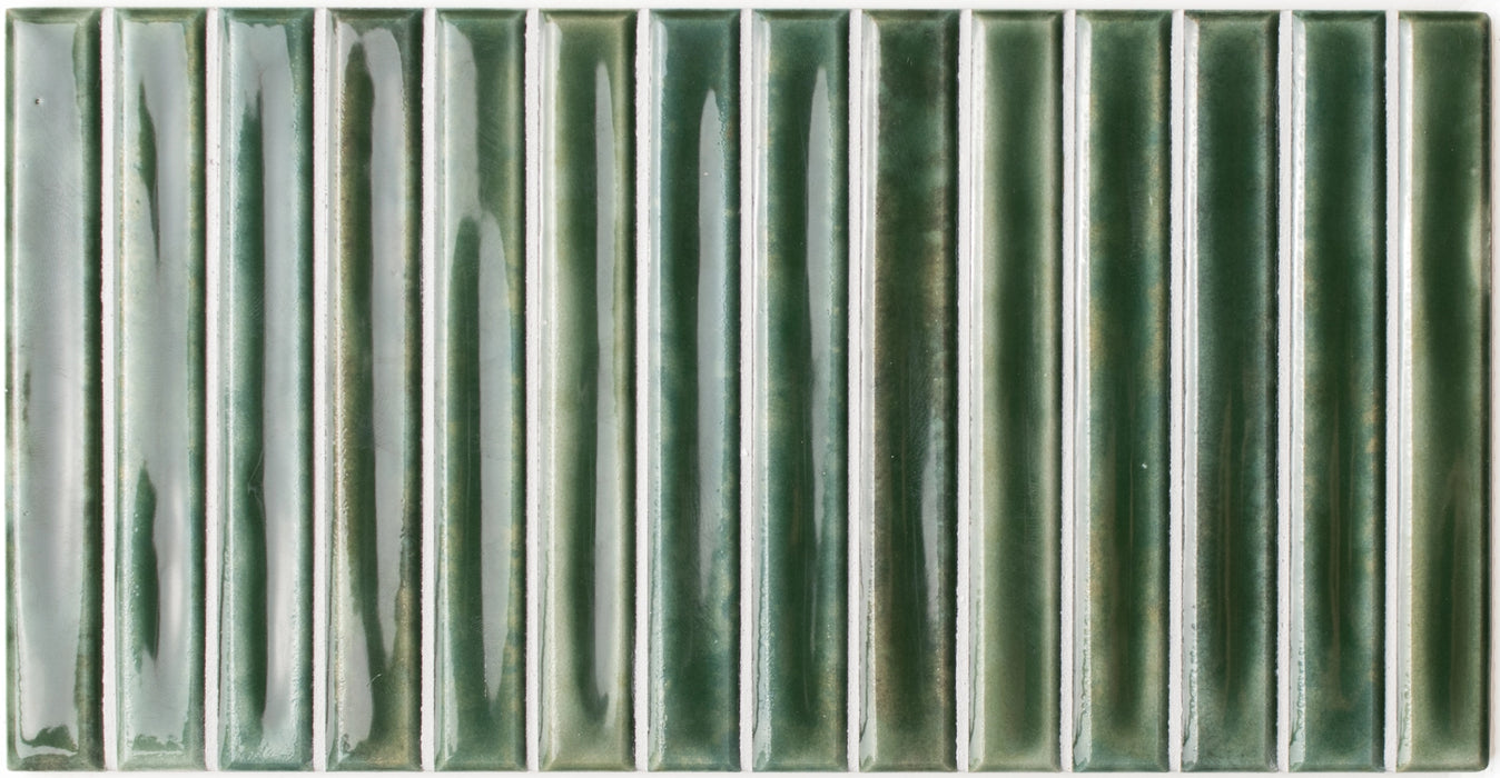 Elazar Decor Tile | Forest Green | Wall Tile | 12.5cm x 25cm