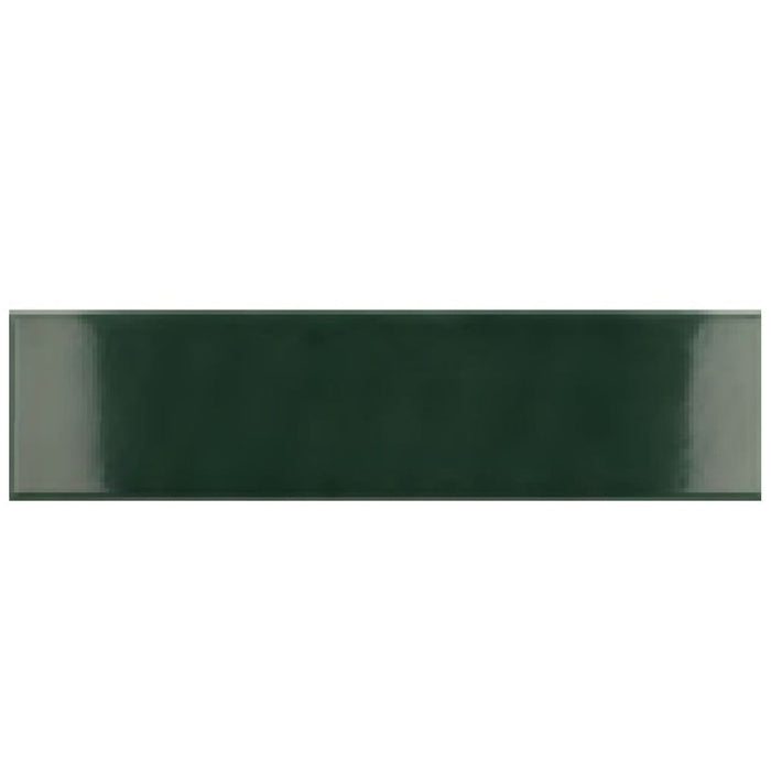 Rippled Brick Base  Tile | Laurel Green | Gloss | 5cm x 20cm