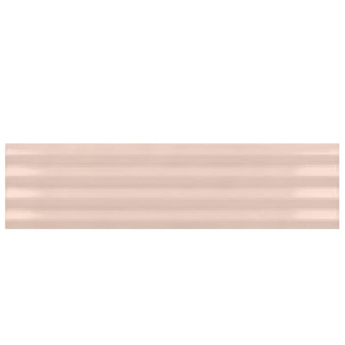 Rippled DECOR GLOSS Stony Pink Wall Tiles 5 x 20cm FULL TILE SAMPLE