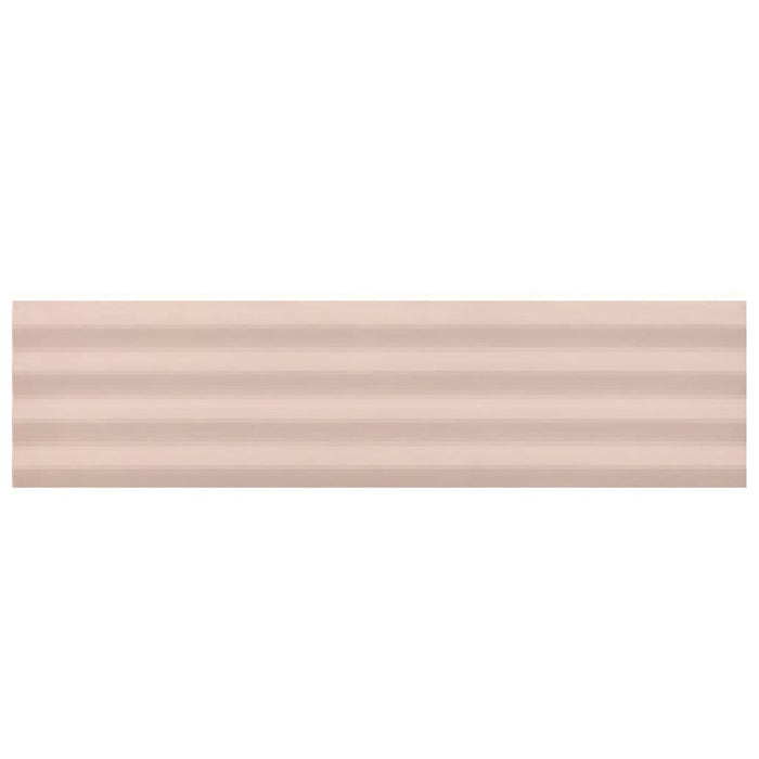 Rippled Brick 3D DECOR Tile | Stony Pink | Matt | 5cm x 20cm FULL TILE SAMPLE