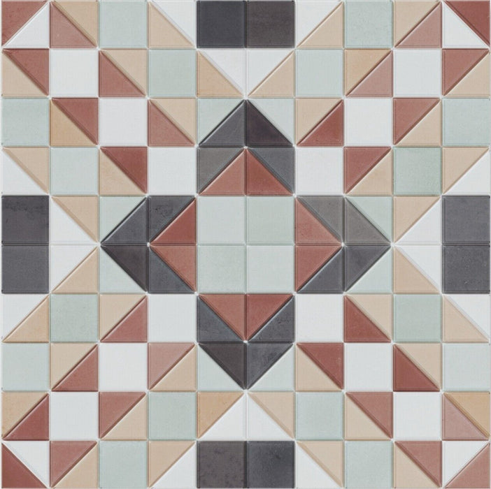 Belgravia Grand PLUS Mosaic Victorian style patterned Tiles 28cm x 28cm FULL TILE SAMPLE