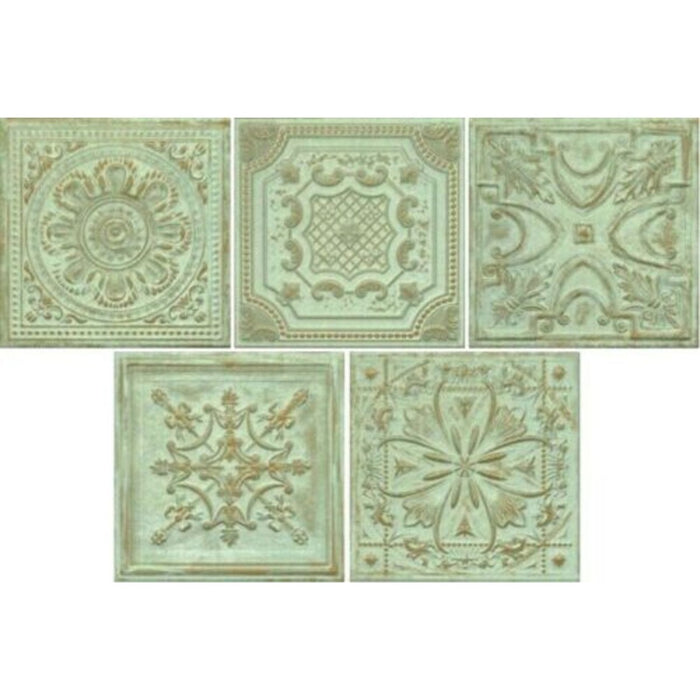 Regent Tin Green Embossed Wall Panel Tiles FULL TILE SAMPLE