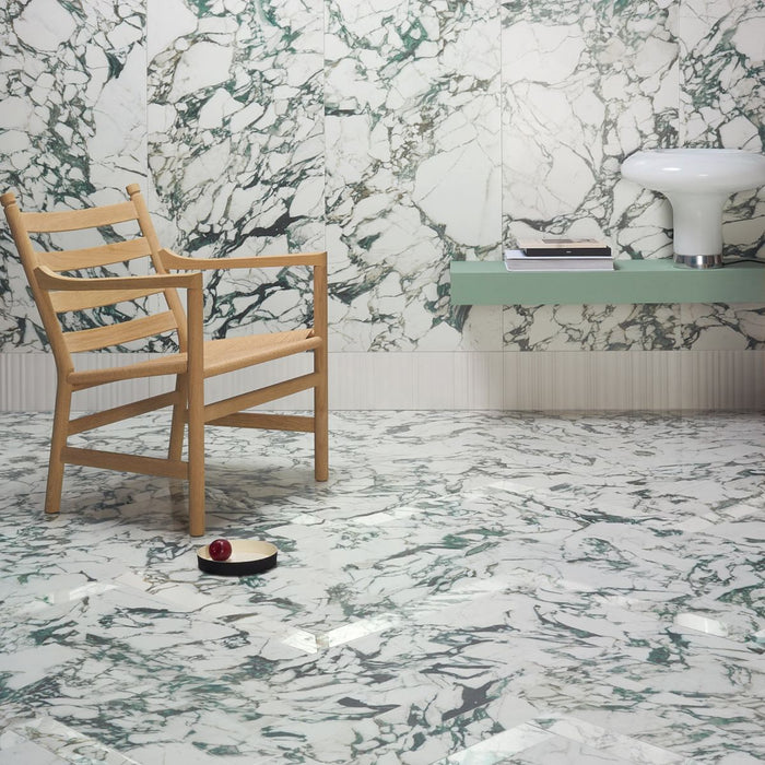 Arabia Verde Matt Marble Porcelain  60cm x 120cm CUT TILE SAMPLE