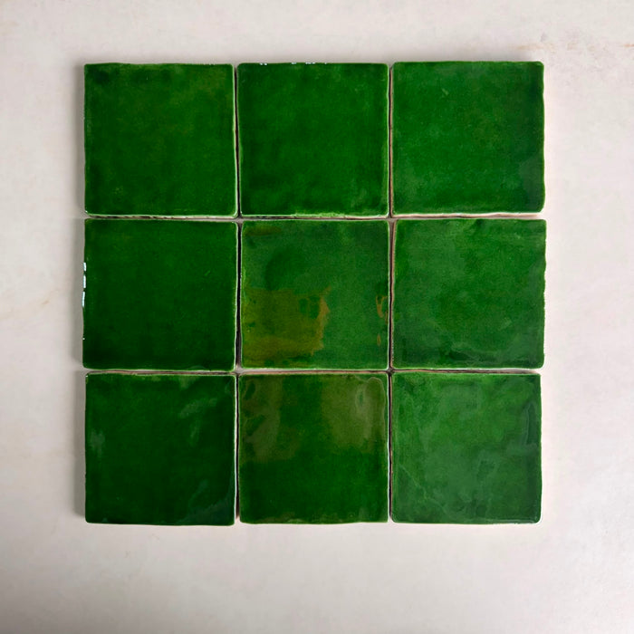 Lustre Victorian Green Square Wall Tiles 10 x 10cm