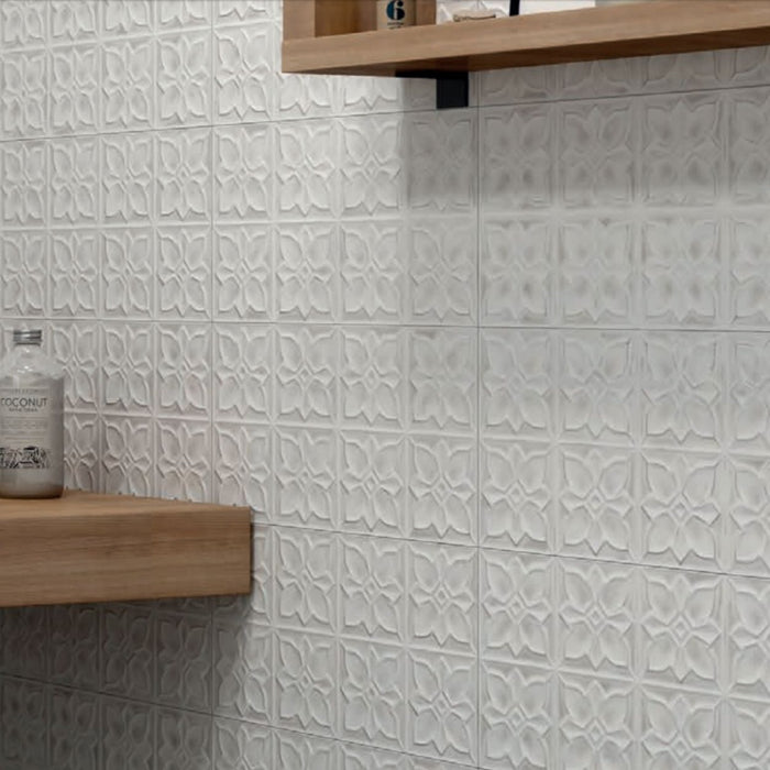 Harmony Grey 3D DECOR Bathroom Kitchen Wall Tiles 25 x 50cm CUT TILE SAMPLE