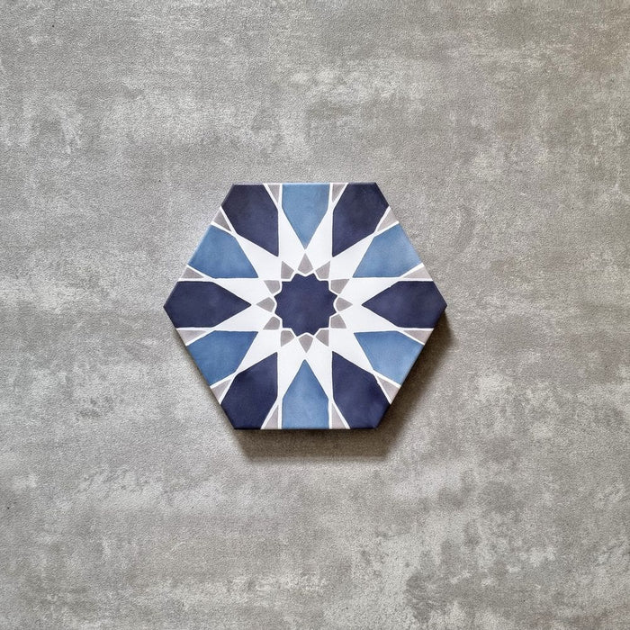 Hawaii Blue Hexagon Pattern Tile 18.7cm x 21.6cm