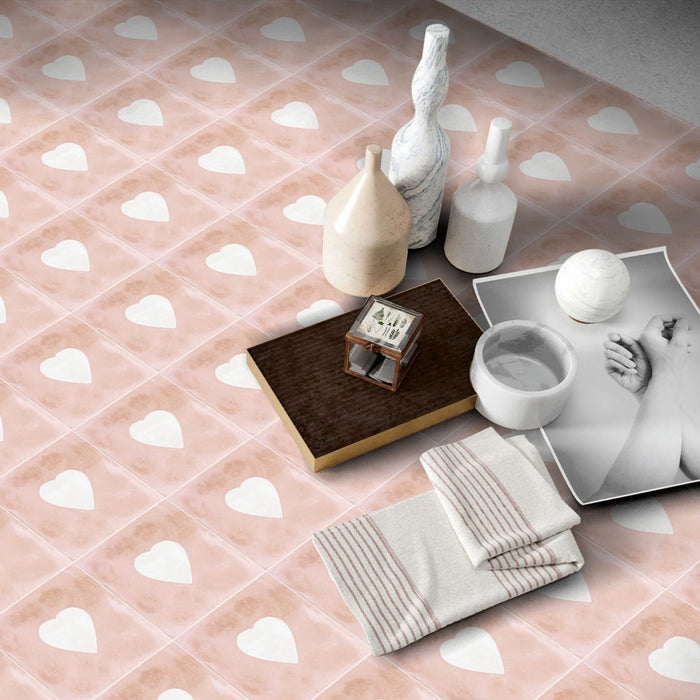 Valentine MINI Rose B Wall Floor Tiles  15cm x 15cm FULL TILE SAMPLE