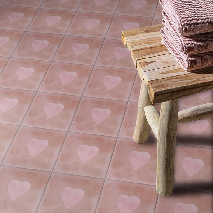 Valentine MINI Rose Light Wall Floor Tiles  15cm x 15cm FULL TILE SAMPLE