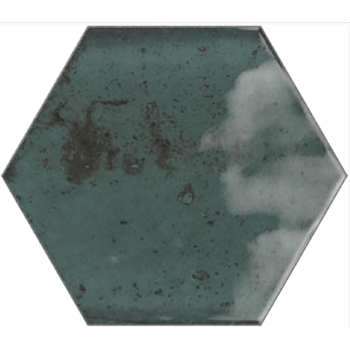 Izmir Hexagon Blue Gloss 15cm 17.3cm FULL TILE SAMPLE