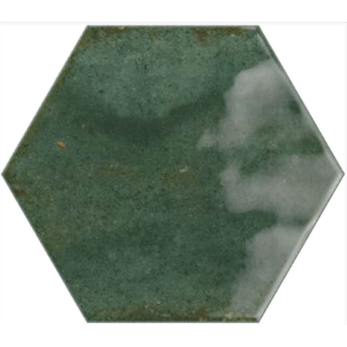 Izmir Hexagon Green Gloss 15cm 17.3cm FULL TILE SAMPLE