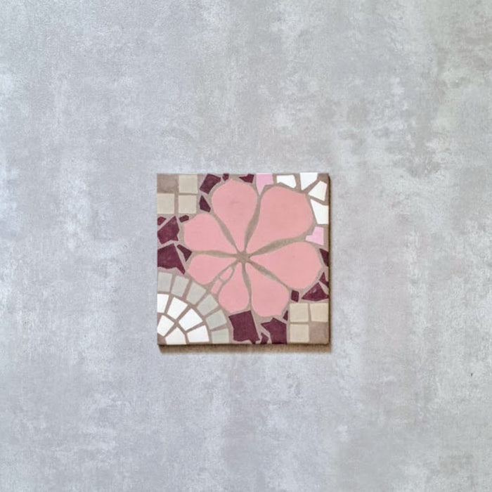 Bloom Tiles | Rose Pink | Moroccan Tiles | 20cm x 20cm FULL TILE SAMPLE