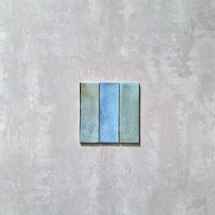 Beijing Brick Sky Blue Moroccan Wall Tiles 5.1cm x 16.1cm FULL TILE SAMPLE