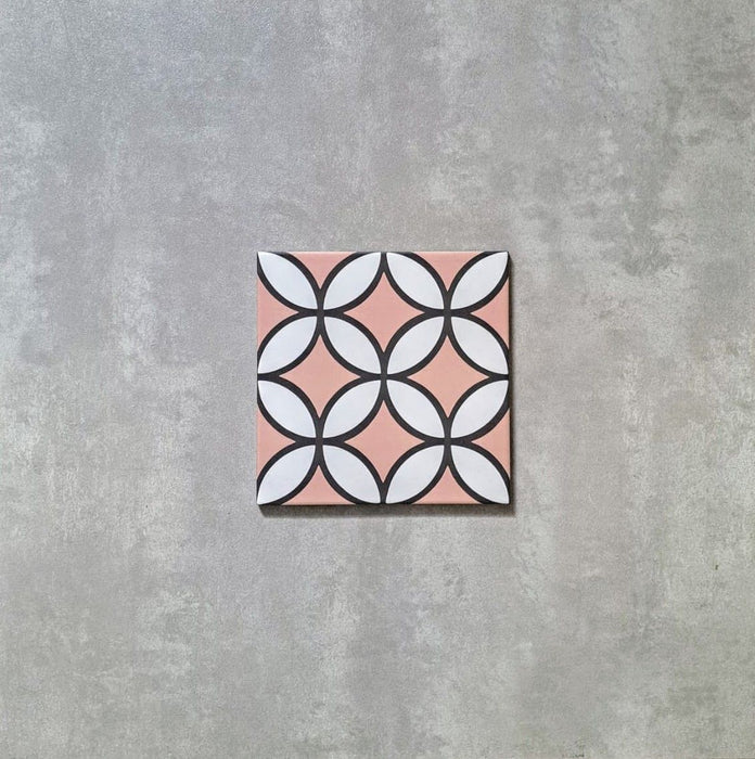 Holland Park Petulia Pink Victorian Tile 20cm x 20cm