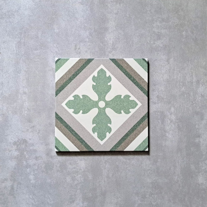 Savoy Victorian Tropez Green Porcelain Wall & Floor Tile 25cm x 25cm