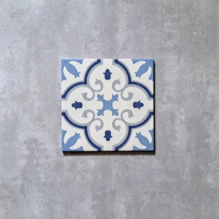 Savoy Victorian Montecarlo Blue Porcelain Wall & Floor Tile 25cm x 25cm