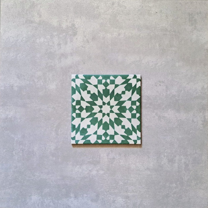 Taksim Marine Green Moroccan Wall & Floor Anti Slip Tiles 20cm x 20cm FULL TILE SAMPLE