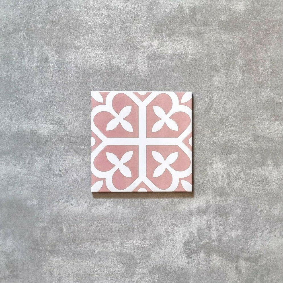 Iris Rose Pink Moroccan Tile 20cm x 20cm — Artisan Tile Company