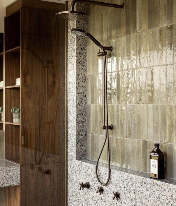 Izmir Sage Green | Gloss Brick Tile | 6cm x 25cm