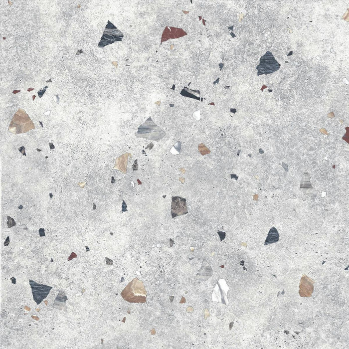 Tulsa Silver Terrazzo Square Wall & Floor Tiles 66cm x 66cm