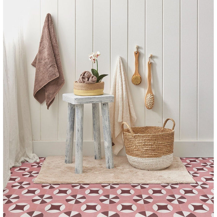 Holland Circles Porcelain Wall and Floor Pink Tile 20cm x 20cm