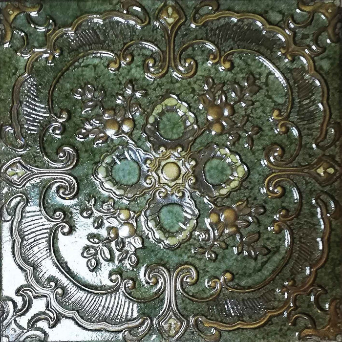 Kintsugie Jade Green Embossed Tile 30.5cm x 30.5cm