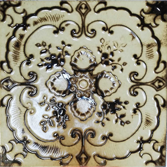 Kintsugie Toffee Golden Embossed Tile 30.5cm x 30.5cm