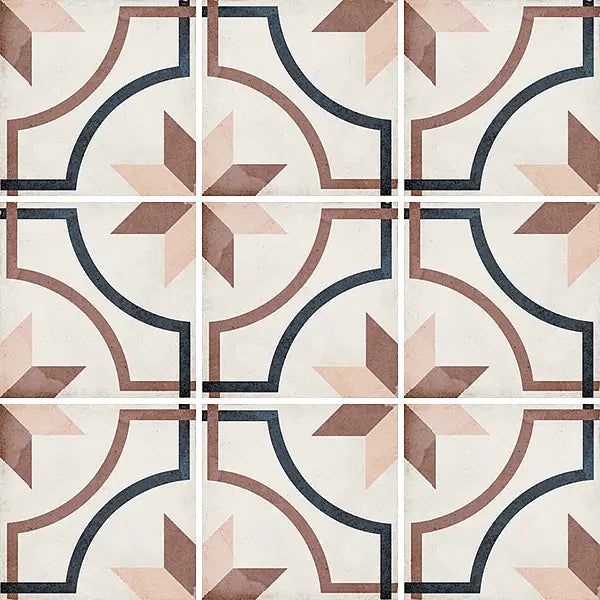 FULL TILE SAMPLE Carnaby Rose Victorian | Wall and Floor Tiles | 20cm x 20cm