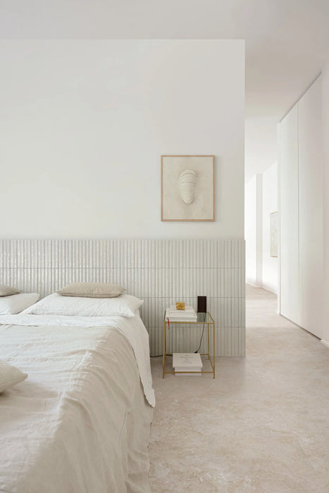 Mizu Antique Tile | White Tile | Fluted Decor | 6cm x 24cm