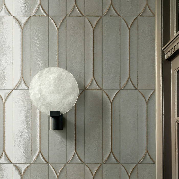 Kutani Decor Lichen Green Porcelain Wall Tiles 9.1cm x 37.5cm