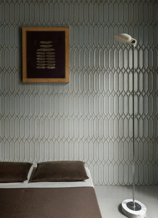 Kutani Decor Lichen Green Porcelain Wall Tiles 9.1cm x 37.5cm