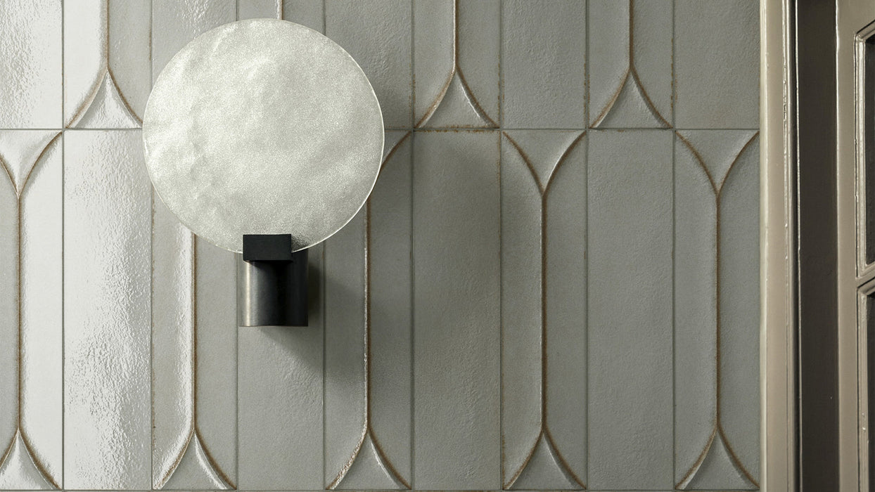 Kutani Decor Lichen Green Porcelain Wall Tiles 9.1cm x 37.5cm