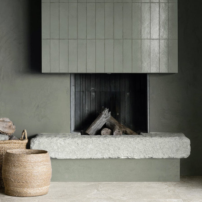 Kutani Lichen Green Porcelain Wall Tiles & Floor Tiles 9.1cm x 37.5cm