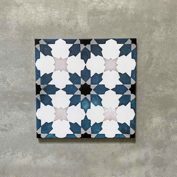 Mamounia River Tile | Blue | Moroccan Tiles | Wall & Floor Tiles | 20cm x 20cm