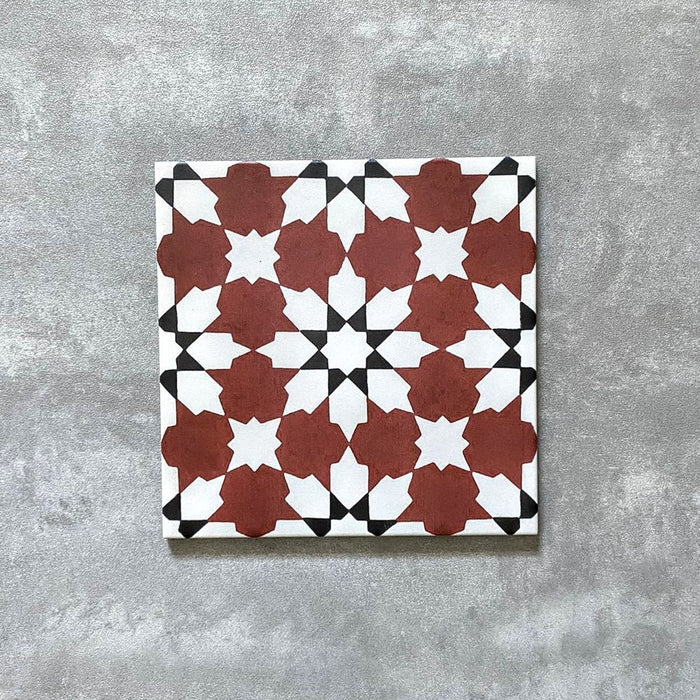 Mamounia Terracotta Tiles | Russet Red | Moroccan Tiles | Wall & Floor Tiles | 20cm x 20cm FULL TILE SAMPLE