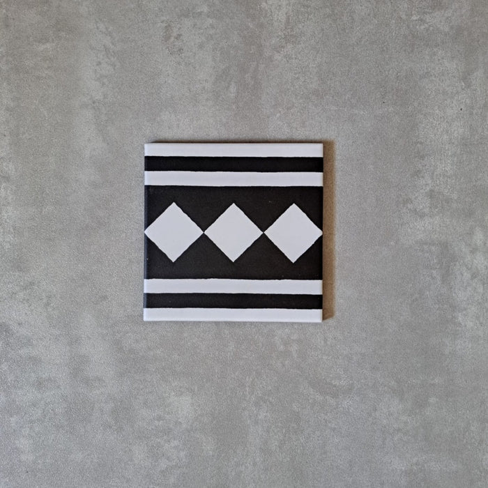 Maison MINI Black & White Side/ Border Tile 15cm x 15cm