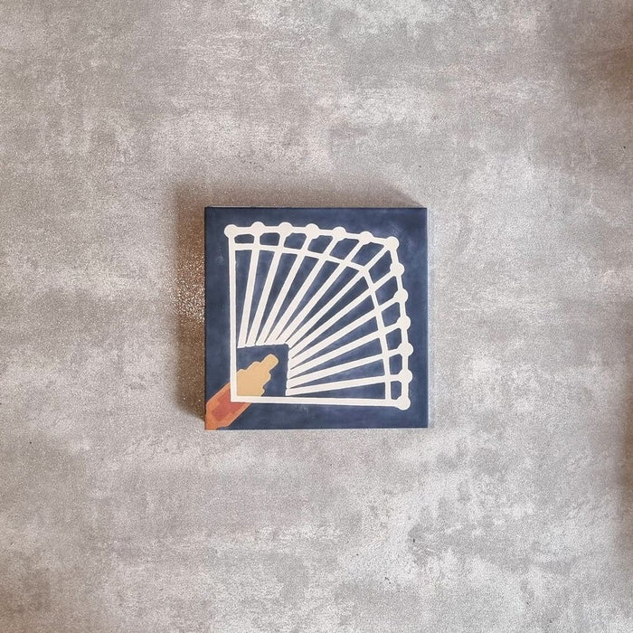 Montpellier Navy Blue Pattern Tile 20cm x 20cm