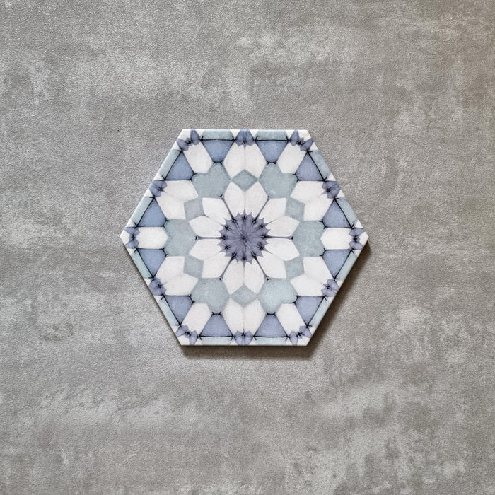 Maroush Frost Blue Hexagon 18.7cm x 21.6cm