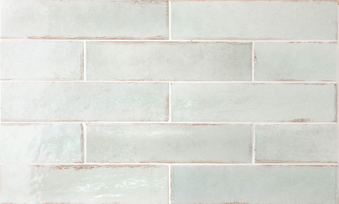 FULL TILE SAMPLE Madison Mint Green Brick Wall Tiles | 6cm x 24.6cm