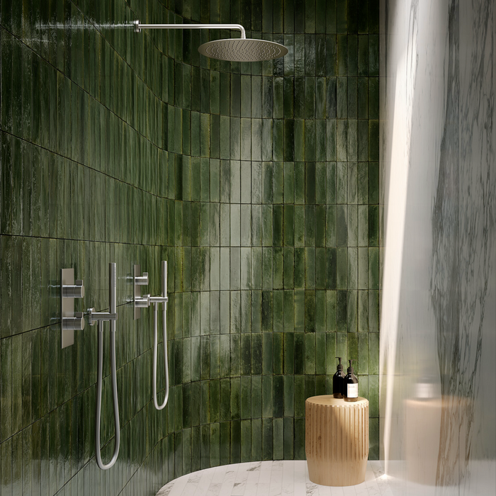 Mizu Tiles | Green Tiles | Wall & Floor Tiles | 6cm x 24cm | Porcelain