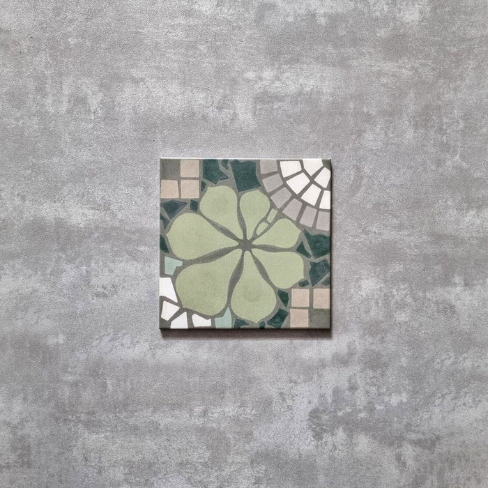 Bloom Green Tiles | Moroccan Tiles | 20cm x 20cm FULL TILE SAMPLE