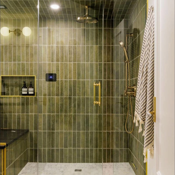 Durban Tile | Gloss Olive Green| Handmade Effect | Rustic Tile | 7.5cm x 30cm