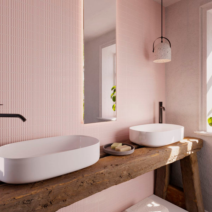 Pastelle DECOR Pink Gloss Wall Tiles 5cm x 25cm