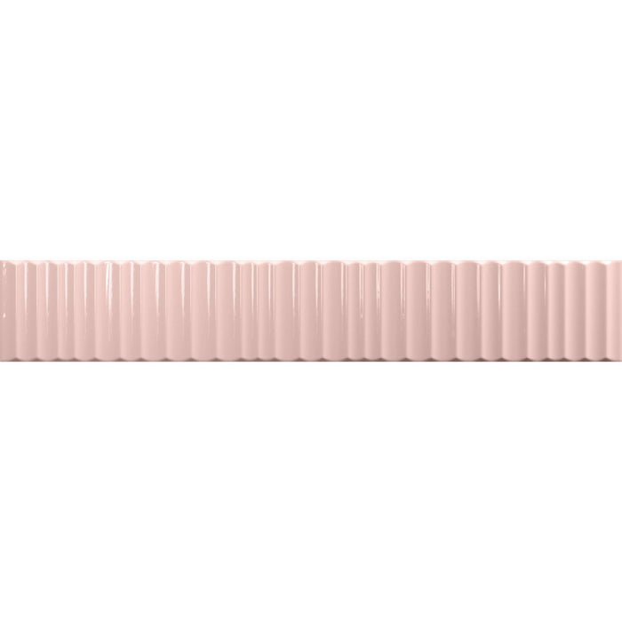 Pastelle DECOR Pink Gloss Wall Tiles 5cm x 25cm FULL TILE SAMPLE