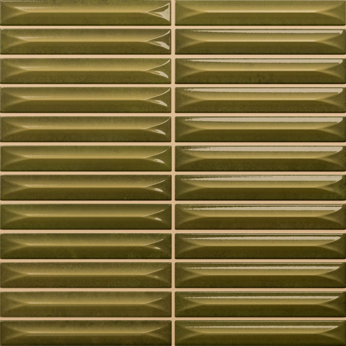 FULL TILE SAMPLE Durban Decor Olive Green Wall Tile