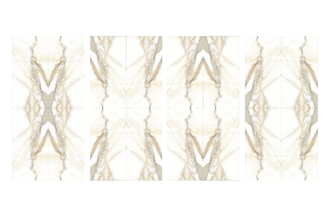 Calacatta Oro Marble Book Matched A and B 60cm x 120cm (cut piece 15cm x 30cm approx) CUT TILE SAMPLE