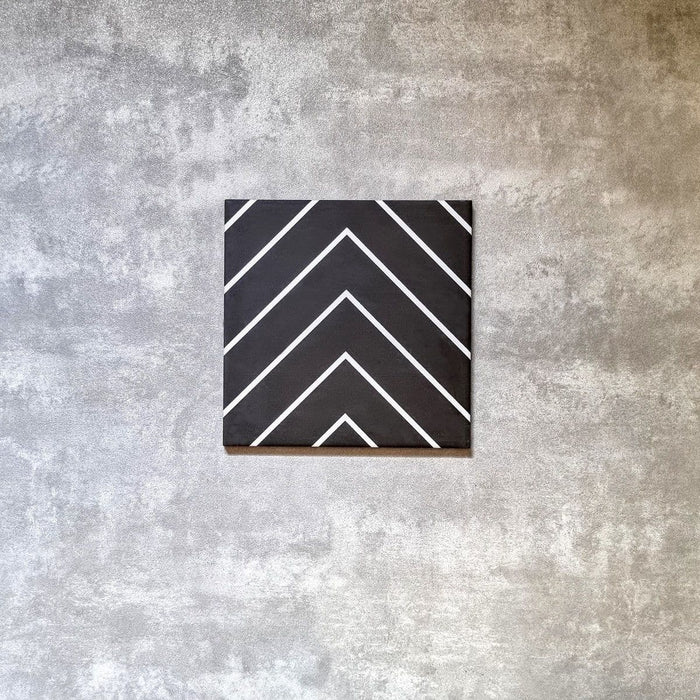 Alhambra Zig Zag Black Tiles | Black | Moroccan Tiles | Wall & Floor Tiles FULL TILE SAMPLE