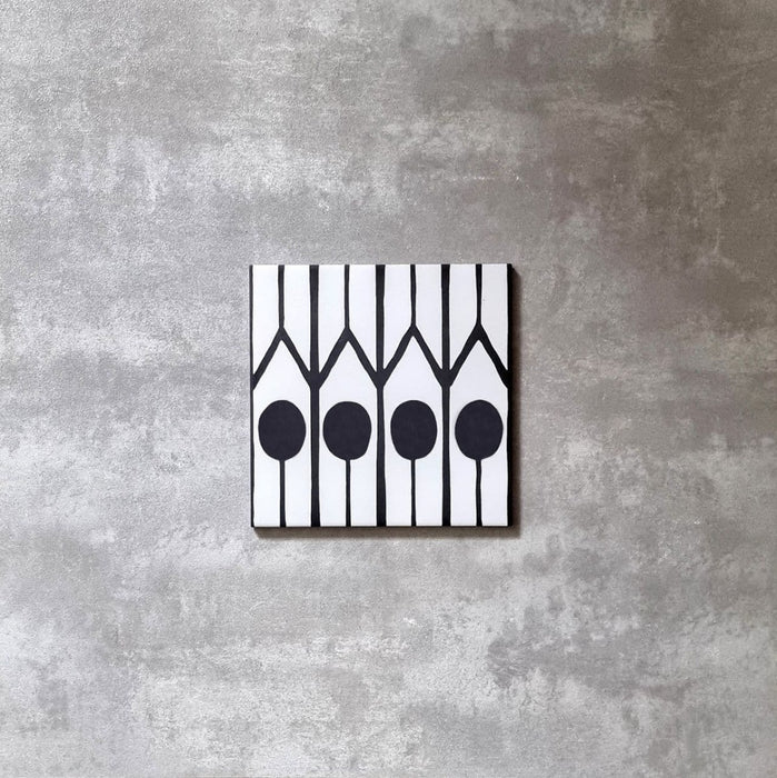 Alhambra Felisa Moroccan Tiles | Black and White Tile | 20cm x 20cm