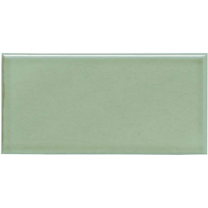 Calabria Crackle Glaze Lime Tile | Green Metro Tile | 7.5 x 15cm | Ceramic Tile FULL TILE SAMPLE